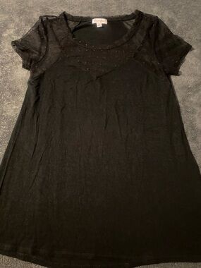 love, fire Black Short Sleeve Top